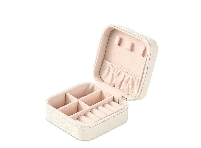 White Small Jewelry Box, Rings, Earrings, Necklace