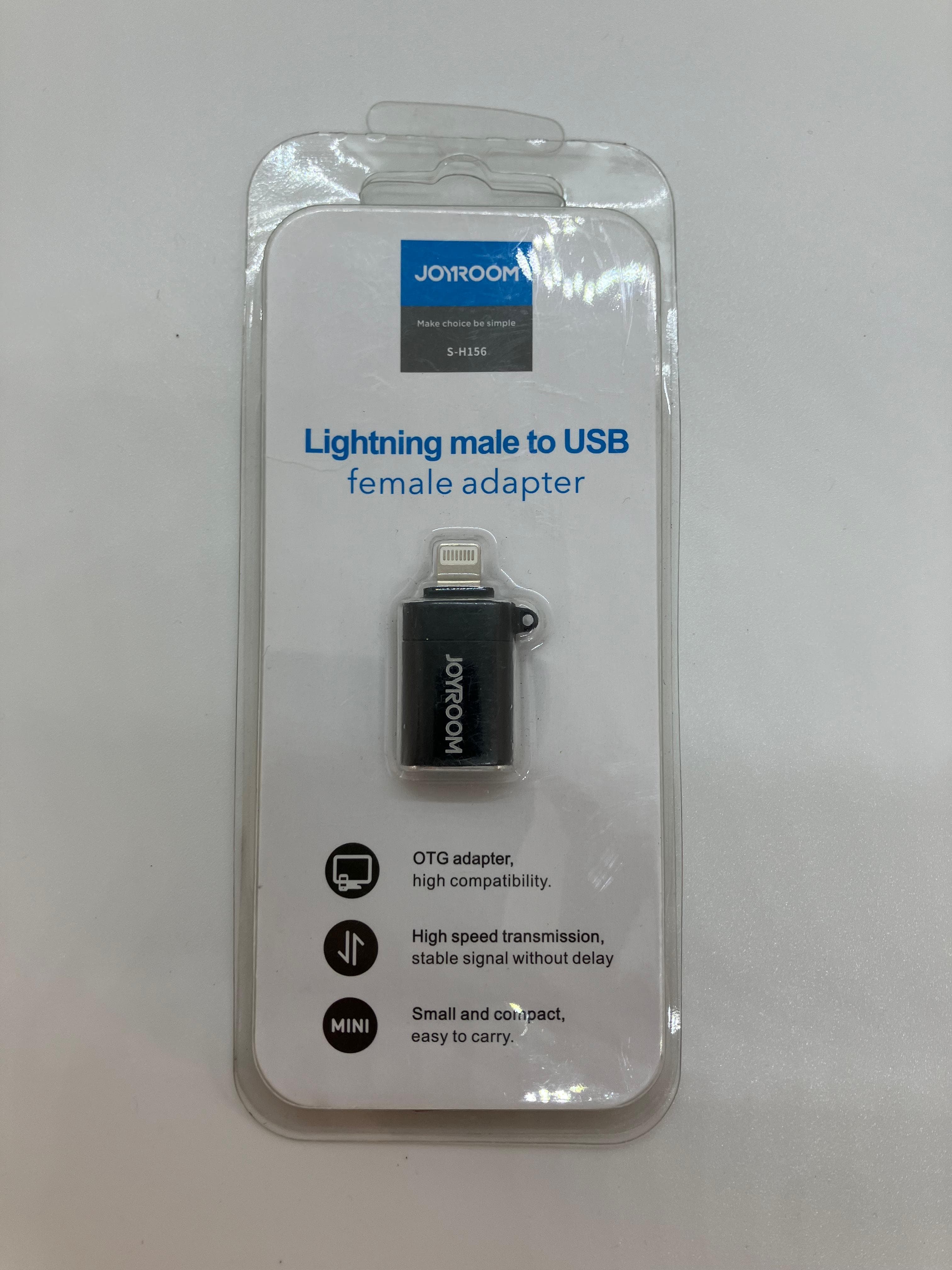 Lightning male to USB female adapter OTG adapter, high compatibility.